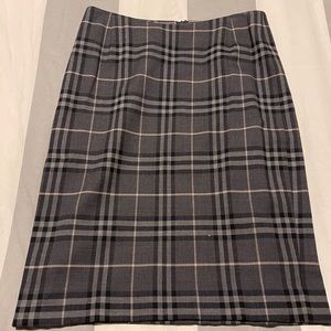 Burberry Wool Plaid Pencil Skirt - EUC